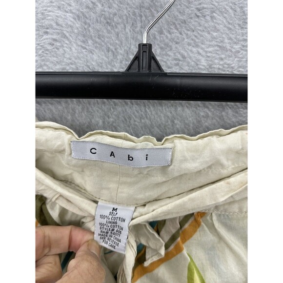 CAbi Women's A Line Skirt Lined Leaves Medium 100% Cotton Pockets Drawstring - Picture 9 of 11